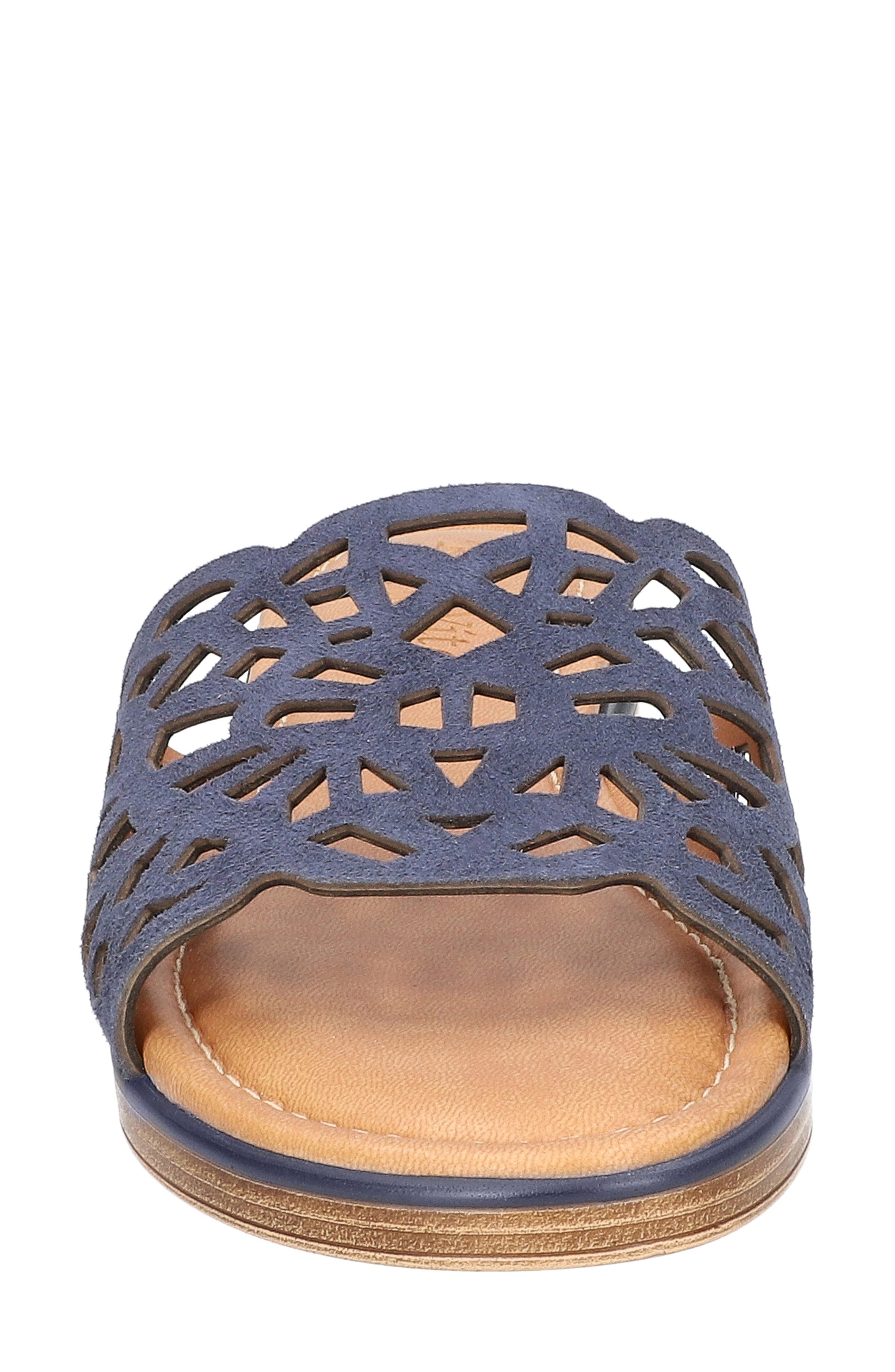 Cas-Italy Wedge Slide Sandal, Alternate, color, NAVY ITALIAN LEATHER