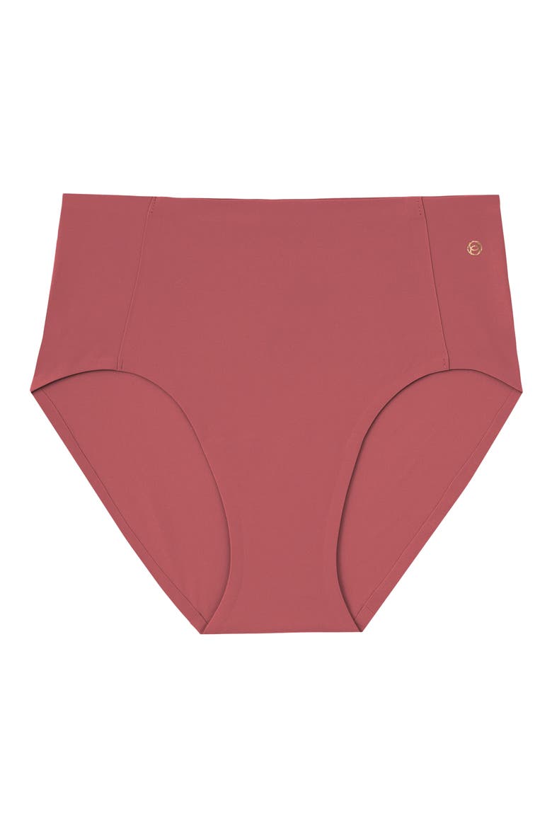 High Waisted Retro Bikini, Alternate, color, PINK CANYON