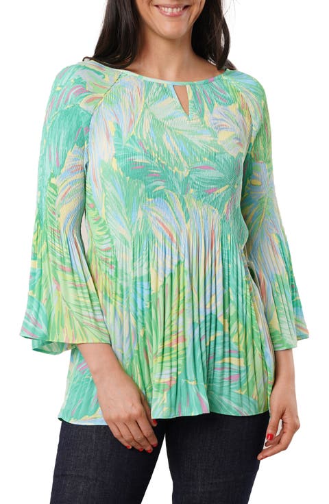 Pleated Keyhole Top