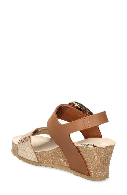 Mephisto Leandre Wedge Sandal In Light Sand Havana