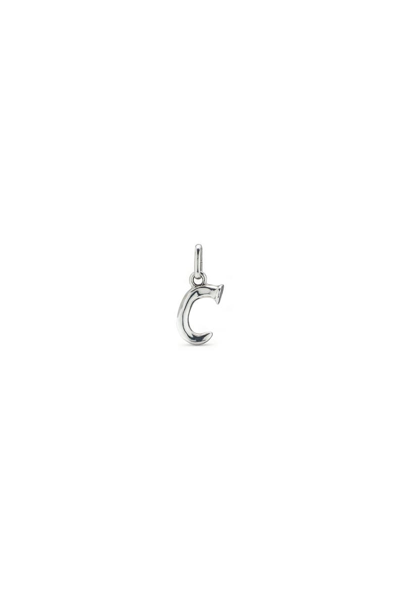 Sterling Silver-Plated Letter C Charm, Main, color, Silver