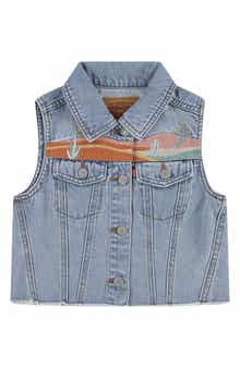 Levi's Kids' Embroidered Raw Hem Denim Vest