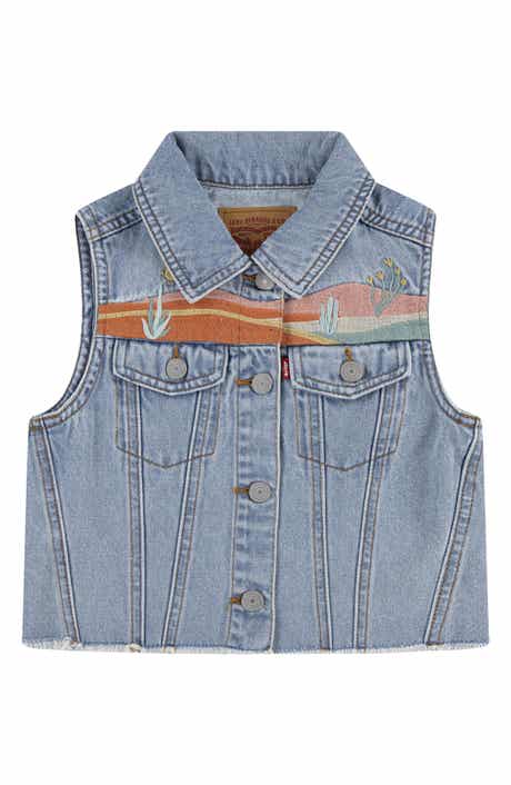 Levi's Kids' Embroidered Raw Hem Denim Vest