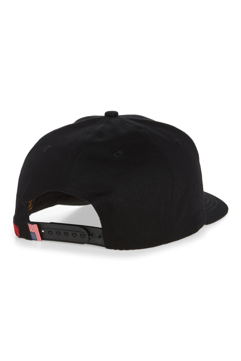 Rodeo Embroidered Cotton Twill Snapback Baseball Cap, Main, color, BLACK/ RED