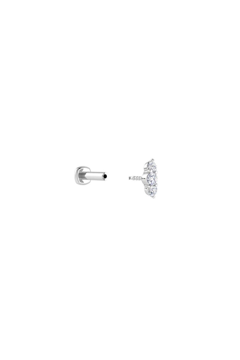 The Triple-Threat Flat Back Stud, Alternate, color, White Gold