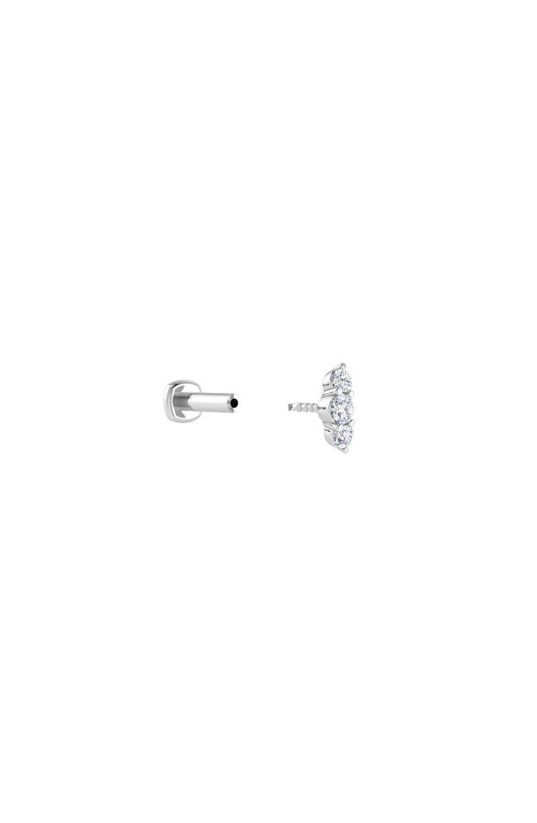 Seed2Stone The Triple-Threat Flat Back Stud, Alternate, color, White Gold