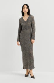 Brunello Cucinelli Lace flowers knit dress in sparkling mohair and virgin wool