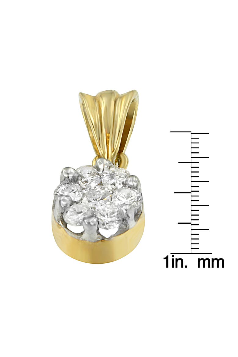 14K Yellow Gold 1/2 cttw Round Cut Diamond Circle Pendant Necklace, Alternate, color, Yellow