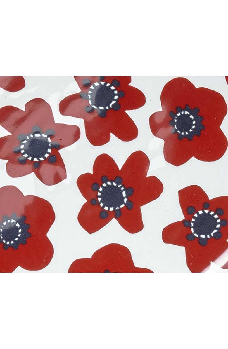 tag Happy Flower Red Floral Earthenware Platter with Handles, Alternate, color, Multicolored