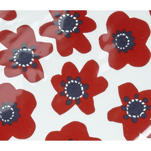 Tag Happy Flower Red Floral Earthenware Platter With Handles In Multi