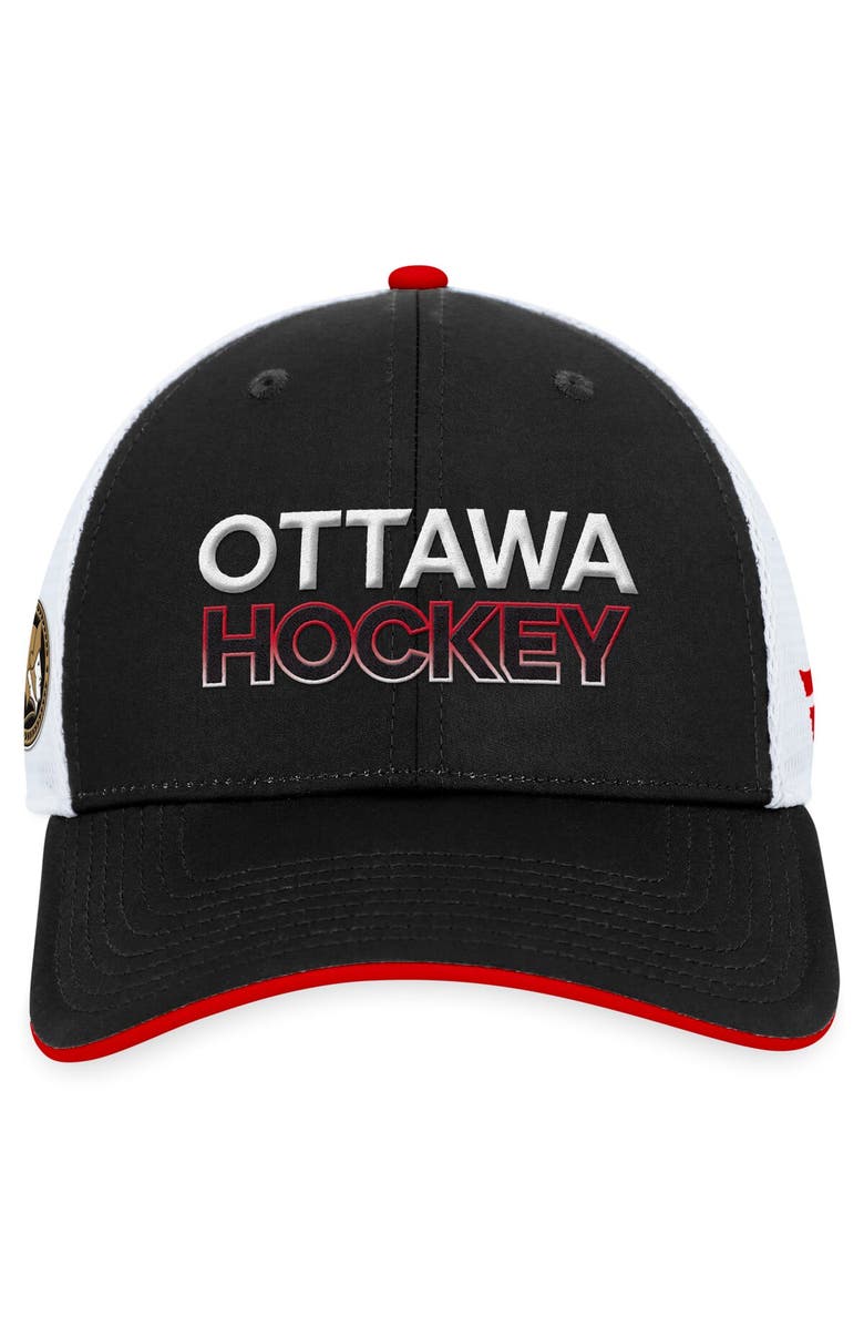 FANATICS Men's Fanatics Branded Black Ottawa Senators Authentic Pro Rink Trucker Adjustable Hat, Alternate, color,