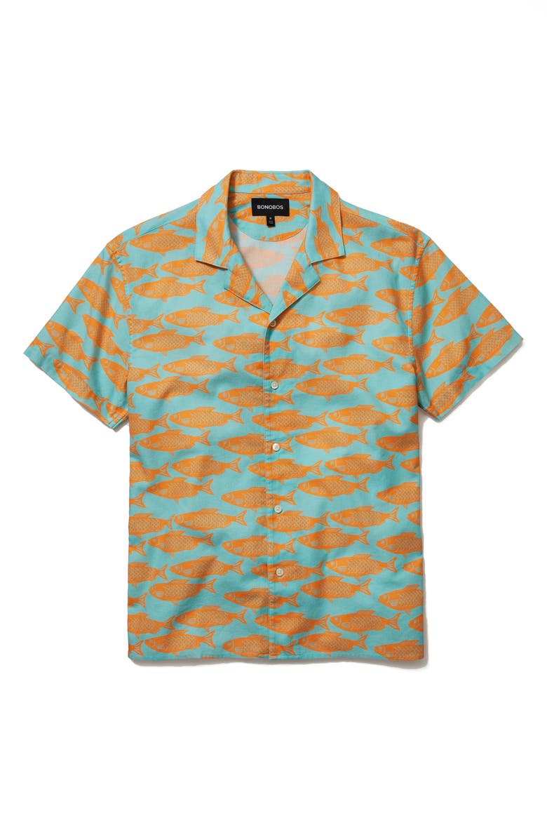 Bonobos Cabana Slim Fit Print Short Sleeve Button-Up Shirt, Alternate, color,