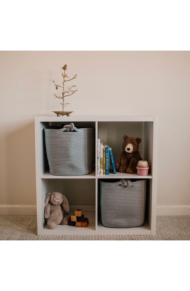 Parker Baby Co. Rope Cube Storage Basket, Alternate, color, Gray