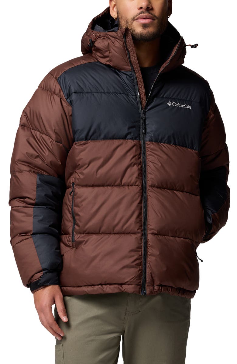 Columbia Pike Lake II Hooded Puffer Jacket, Main, color, Tobacco Black