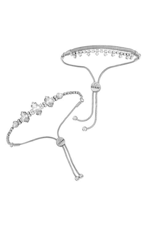 Set of 2 Crystal Slider Bracelets