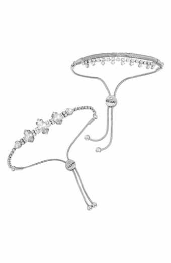 Set of 2 Crystal Slider Bracelets
