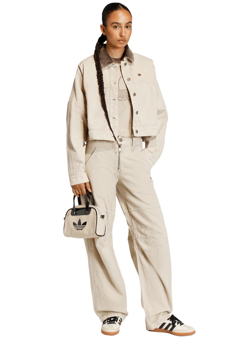 Essential Canvas Oversize Track Jacket, Alternate, color, STONE KHAKI