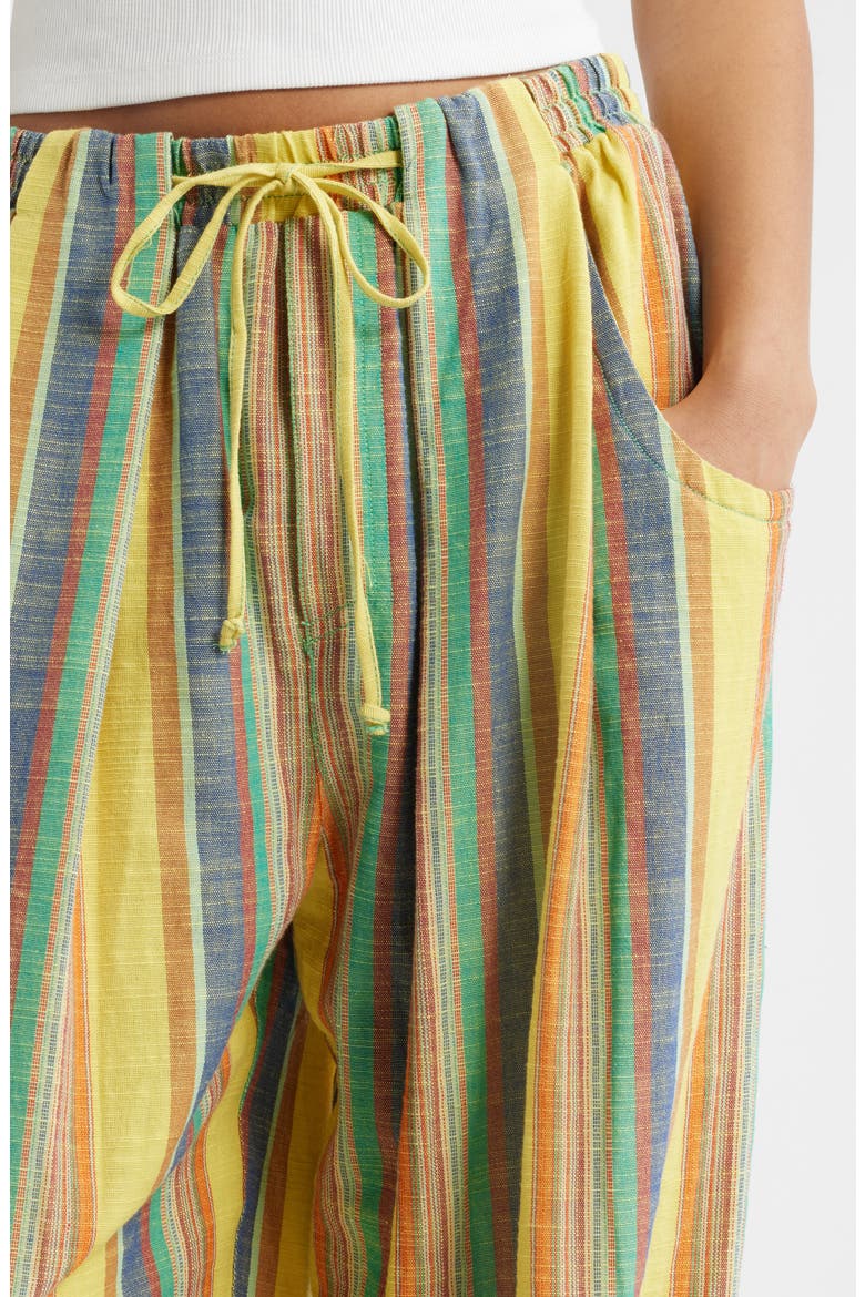 Chambers Stripe Drawstring Linen & Cotton Pants, Alternate, color, BUTTER YELLOW COMBO