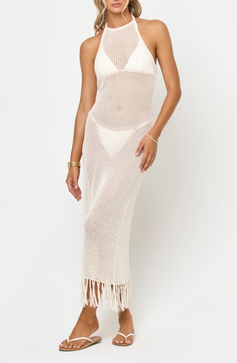 Caught by Sea Cover-Up Halter Dress