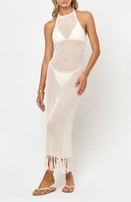 LSPACE Caught by Sea Cover-Up Halter Dress
