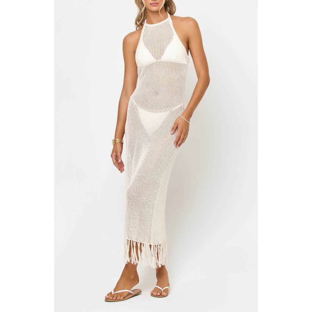 L*space Lspace Caught By Sea Cover-up Halter Dress In White