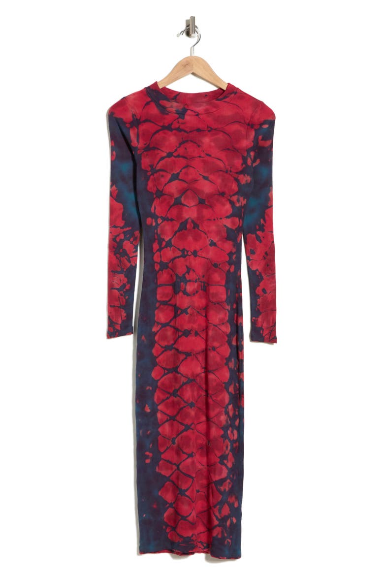 Dax Long Sleeve Midi Dress, Alternate, color, DEEP TEAL/ BOA WASH