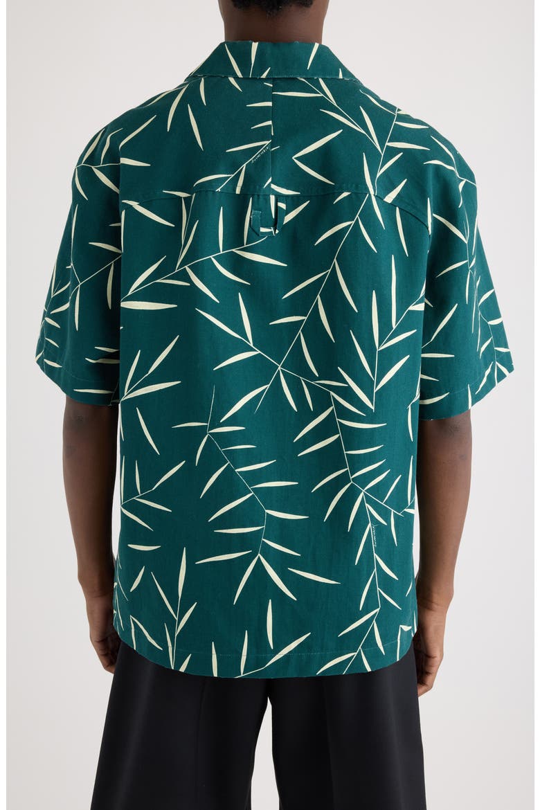 La Chemise Fonccio Foliage Print Camp Shirt, Alternate, color, PRINT FOLIAGE DARK GREEN/