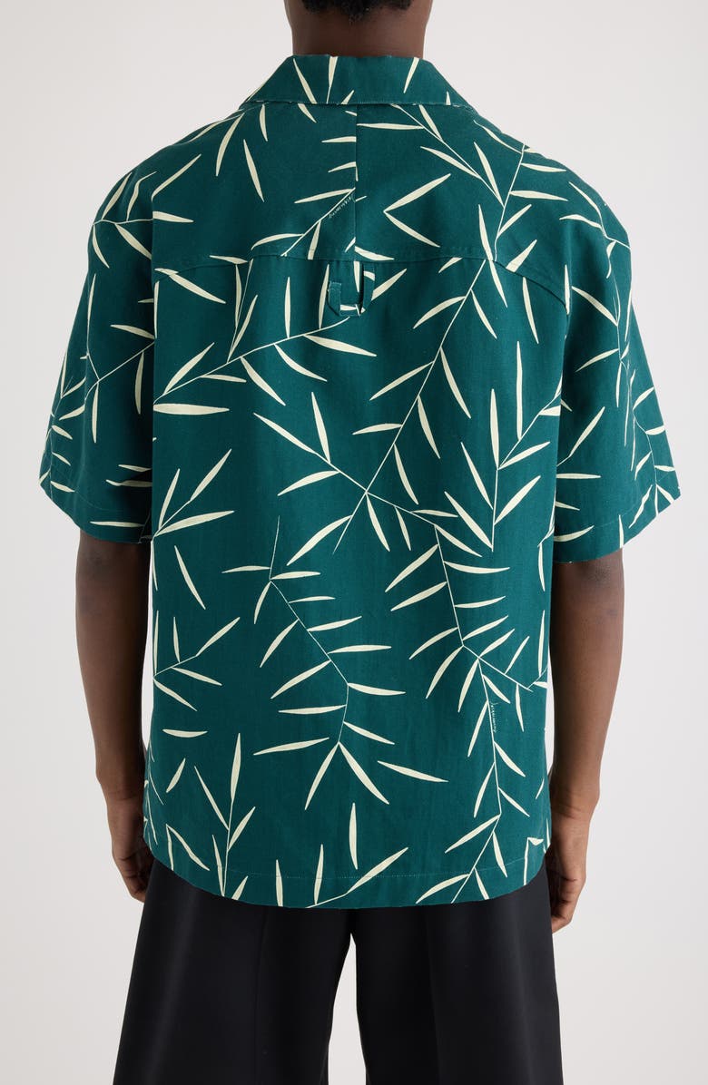 Jacquemus La Chemise Fonccio Foliage Print Camp Shirt, Alternate, color, Print Foliage Dark Green/