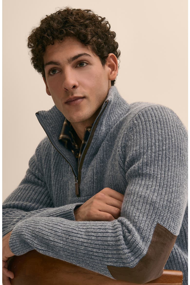 Wool Quarter Zip Sweater, Alternate, color, GREY MIX