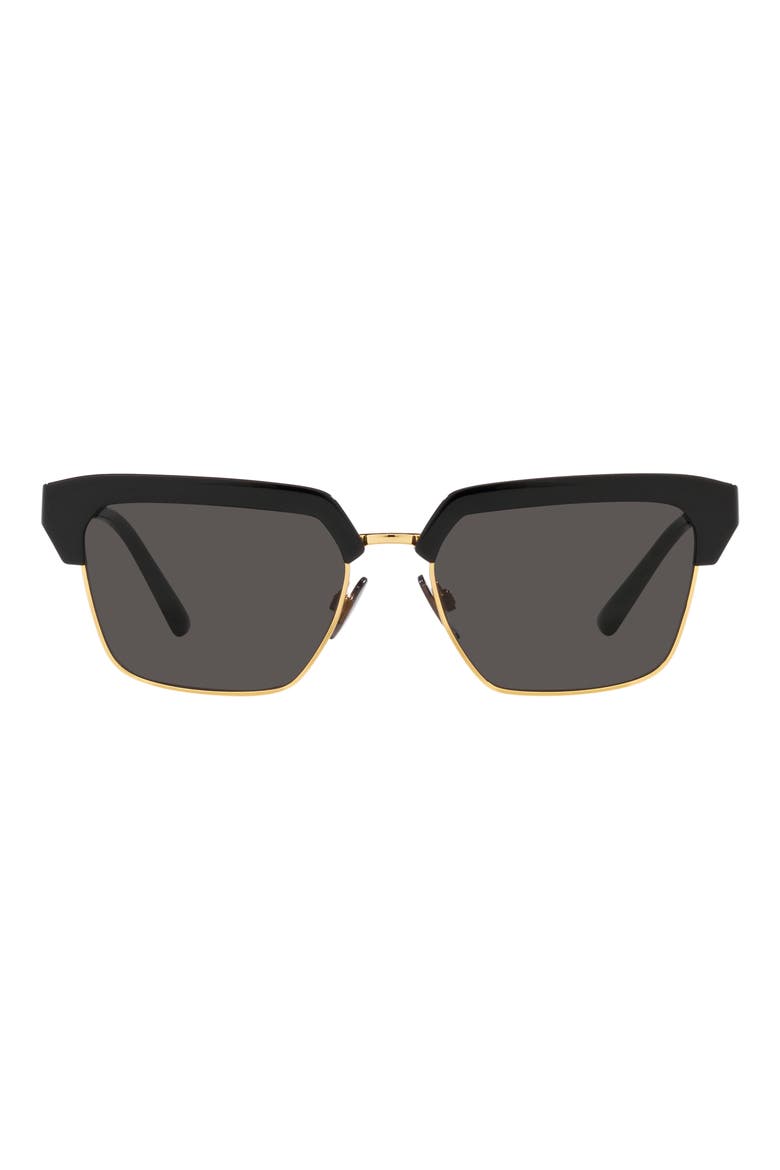 55mm Square Sunglasses, Main, color, BLACK