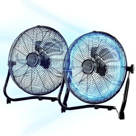 14in Twin Pack Industrial High Velocity Heavy Duty Metal Floor Fan with 3 Speed Settings