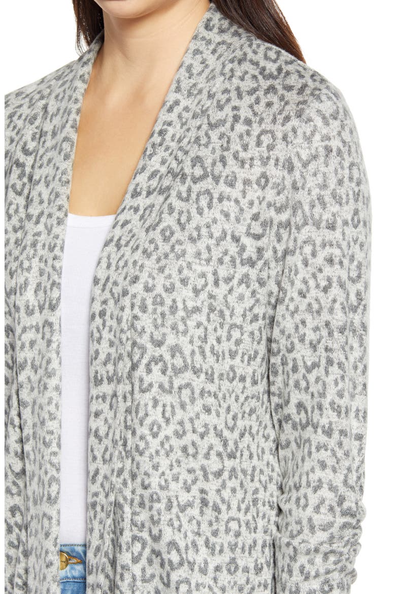 Hacci Open Cardigan, Alternate, color, H. GREY LEOPARD
