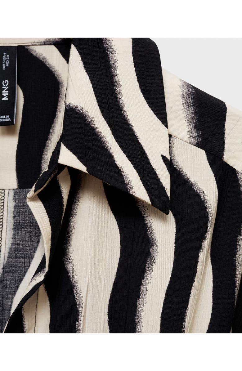 MANGO Zebra Print Belted Midi Shirtdress, Alternate, color,