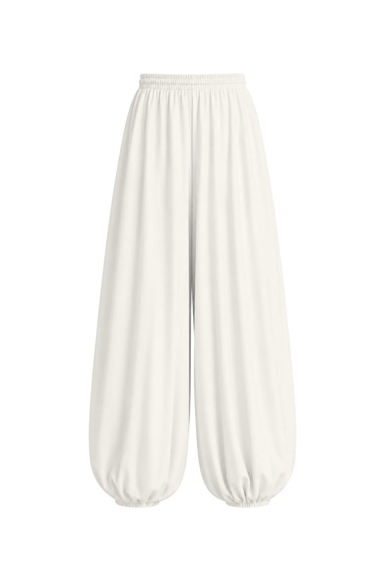 Lyocell Satin Genie Pants, Alternate, color, Solid Blanc