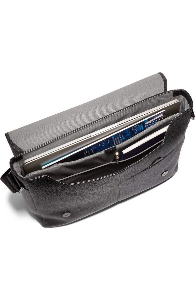 Cole Haan Triboro Leather Messenger Bag, Alternate, color, Black