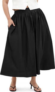 City Chic Maci Cotton Midi Skirt