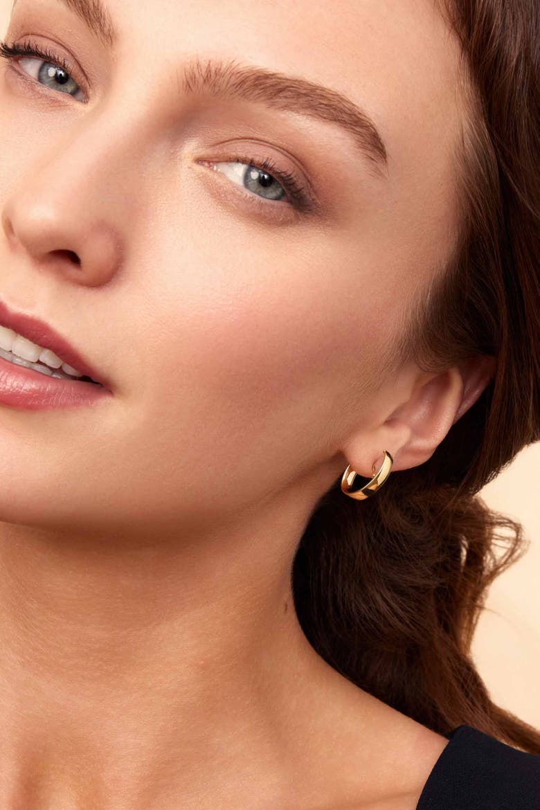 14K Yellow Gold Hug Me Hoops, Alternate, color, Yellow Gold