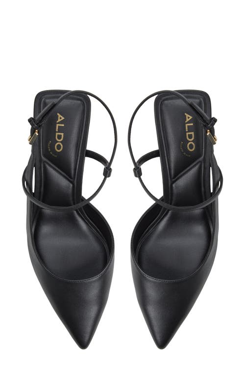Aldo Axelle Ankle Strap Pointed Toe Pump In Black