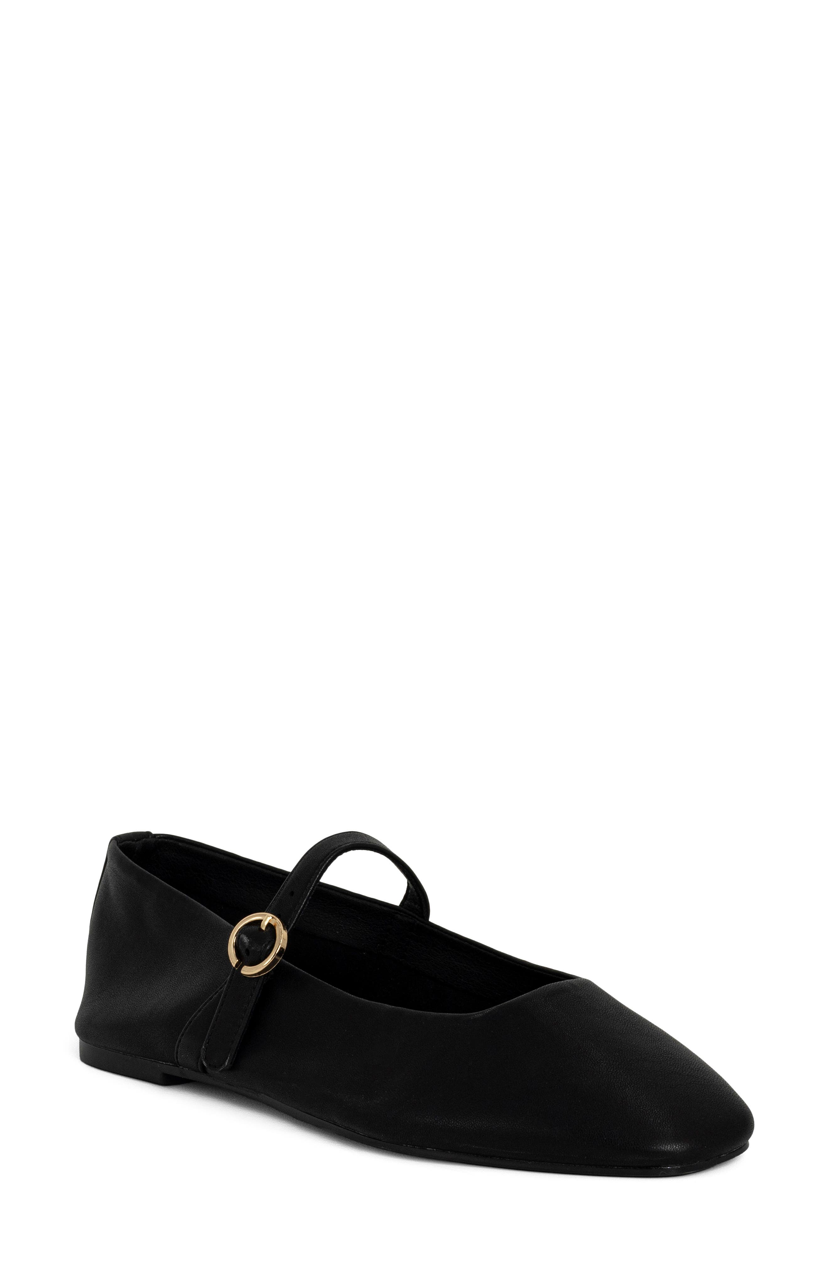 SHUSHOP Annabelle Mary Jane Flat, Main, color, Black