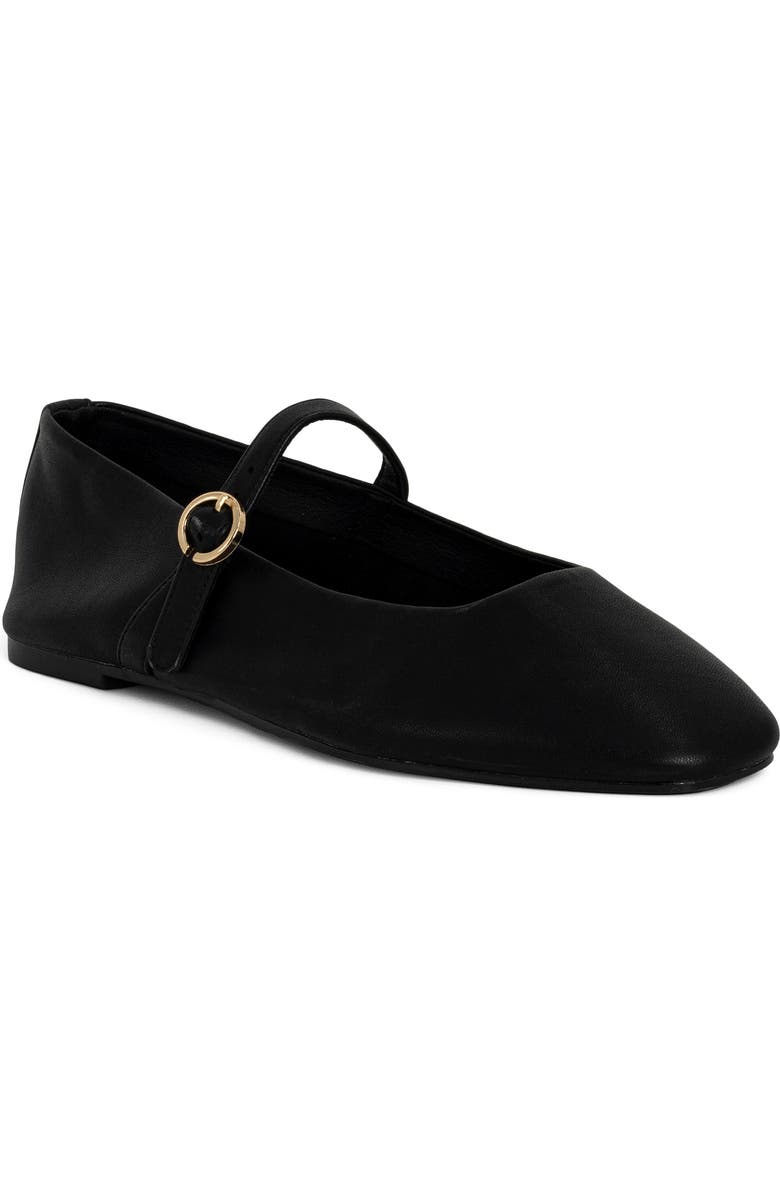 SHUSHOP Annabelle Mary Jane Flat, Main, color, Black