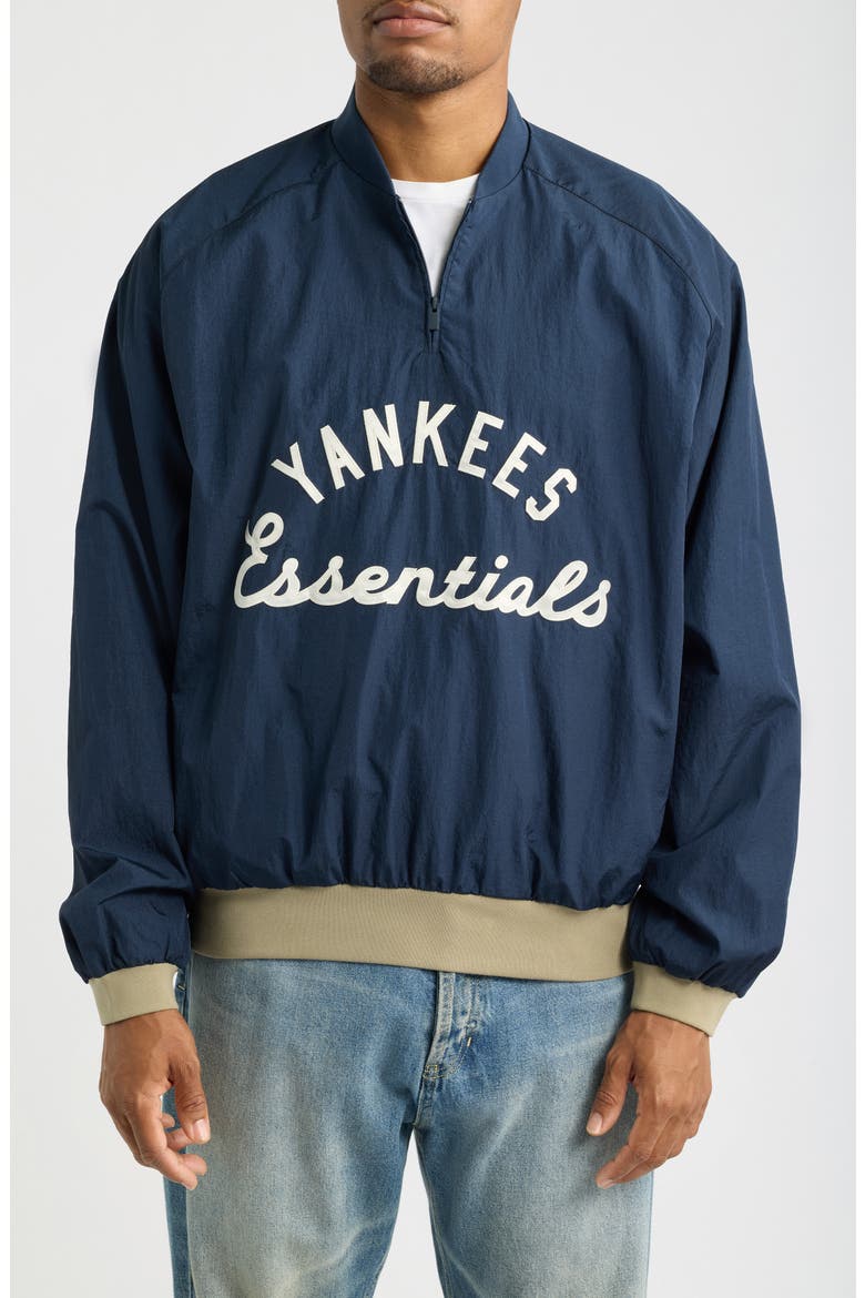 Yankees Half Zip Pullover, Main, color, DARK SAPPHIRE/ OVERLAND RIB