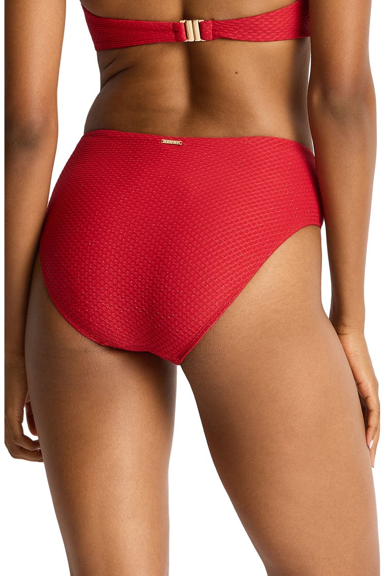 Luminara Mid Rise Bikini Bottoms, Alternate, color, RUBY