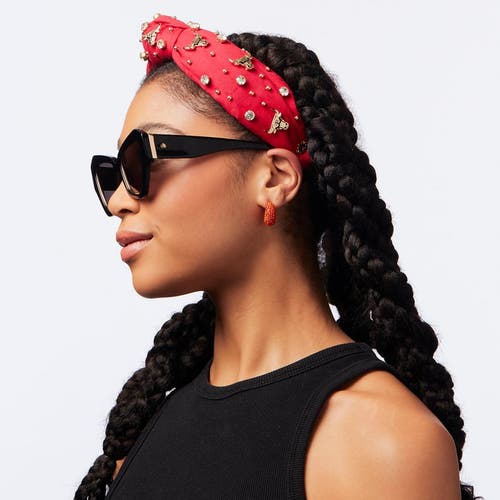 Lele Sadoughi Nba Chicago Bulls Embellished Headband In Red