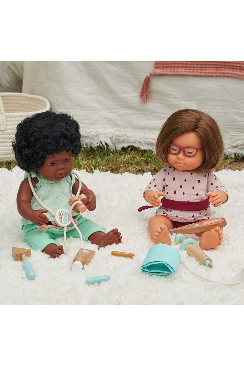 Baby Doll Caucasian Girl With Down Syndrome With Glasses 15'', Alternate, color, Light Skin