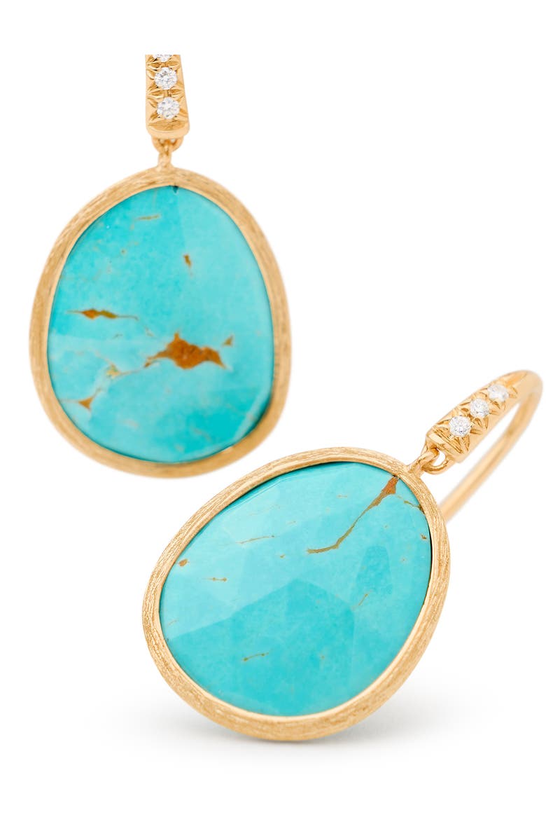 Marco Bicego Lunaria Charoite & Diamond Drop Earrings, Alternate, color,