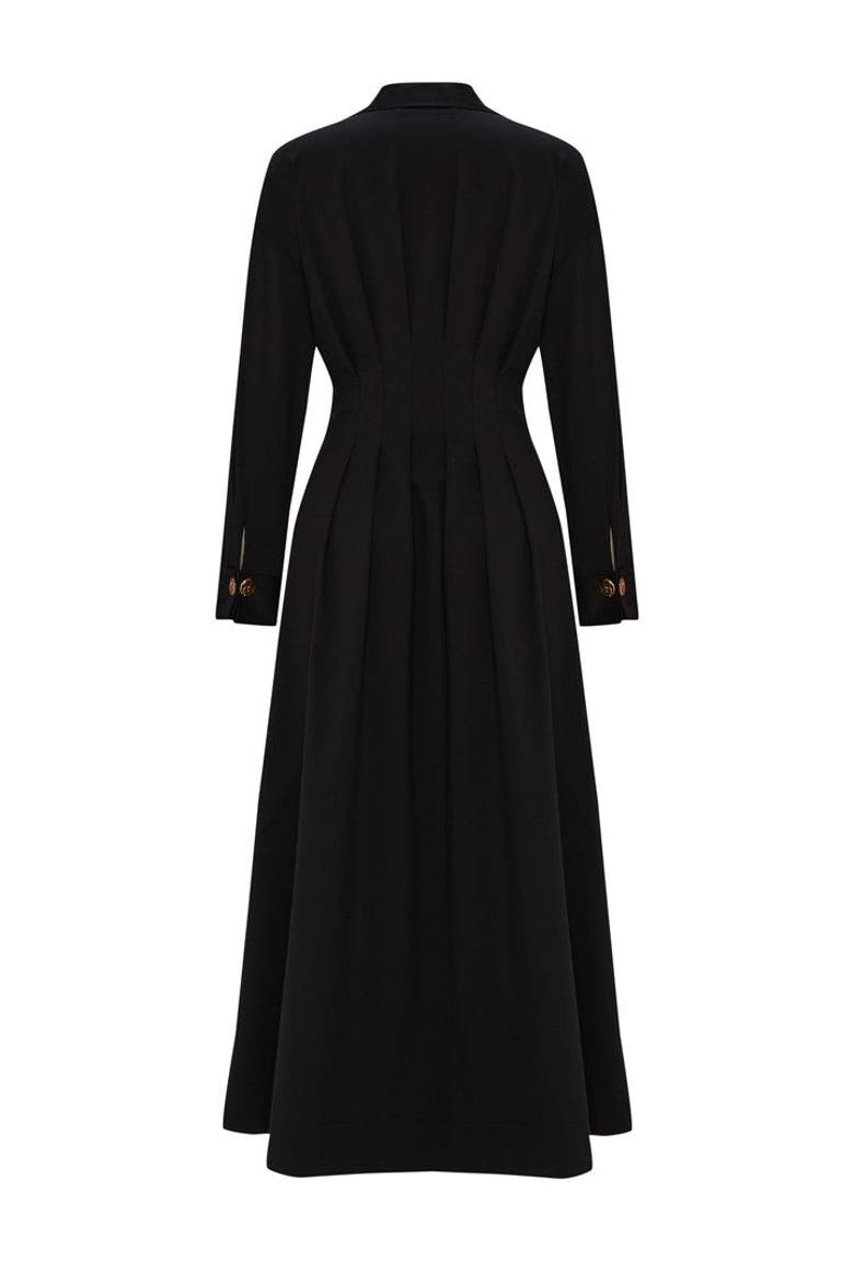 Alba Midi Shirt Dress, Alternate, color, BLACK