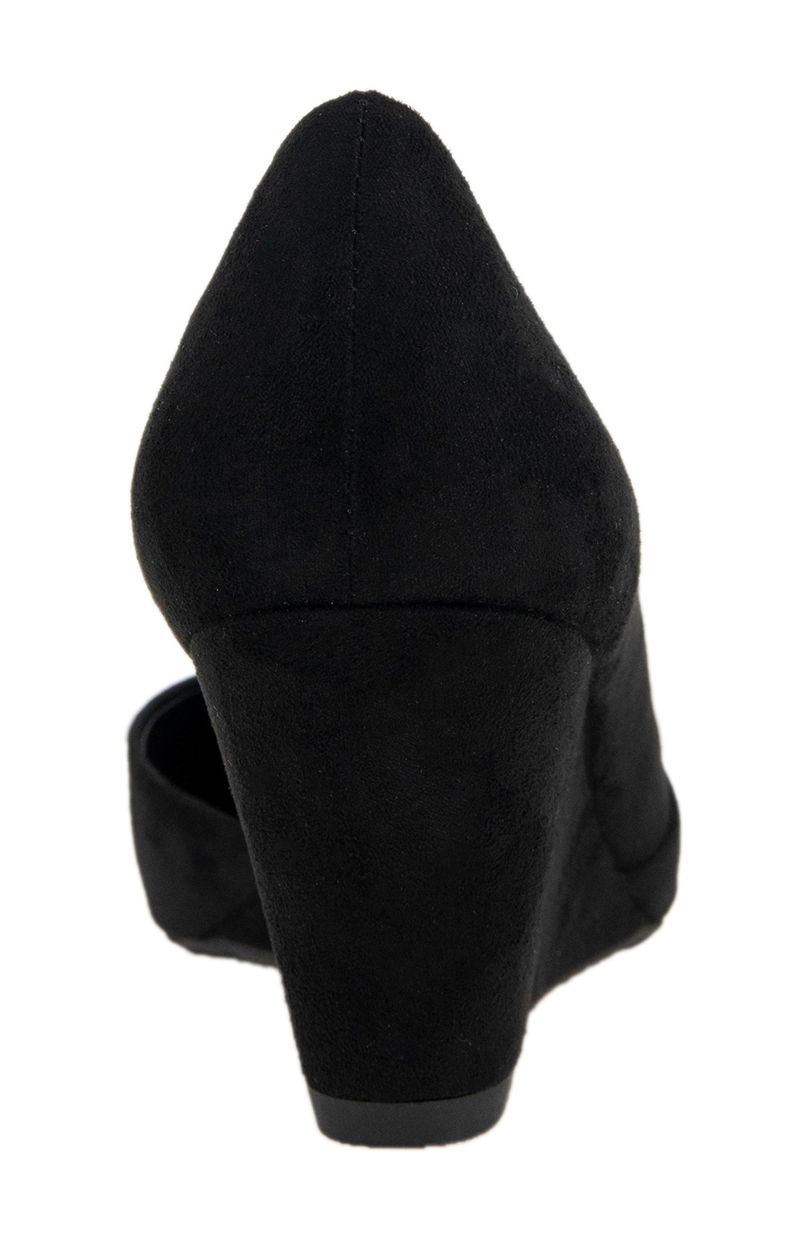 Reaction Kenneth Cole Eltinn Wedge Pump, Alternate, color, Black Microsuede