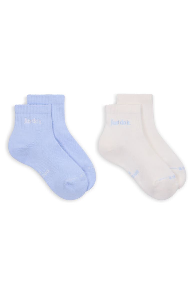 Nike 2-Pack Everyday Elevated Assorted Ankle Socks, Alternate, color, Hydrogen Blue / Sail
