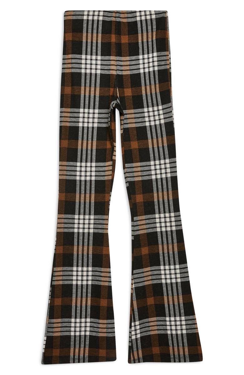 Topshop Plaid Flare Pants, Alternate, color,