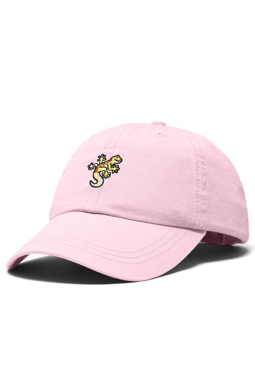 Dalix Gecko Embroidered Casual Cap In Washed Pink